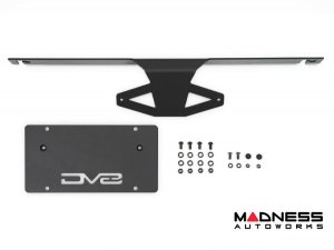 Ford Bronco Front License Plate Relocation Bracket - Factory Capable Steel Bumper - DV8 - Angled